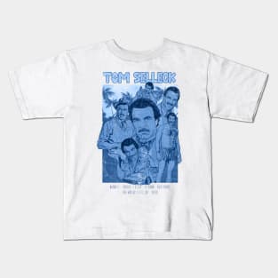 Tom Selleck Aesthetic 80s Retro Tropical Kids T-Shirt